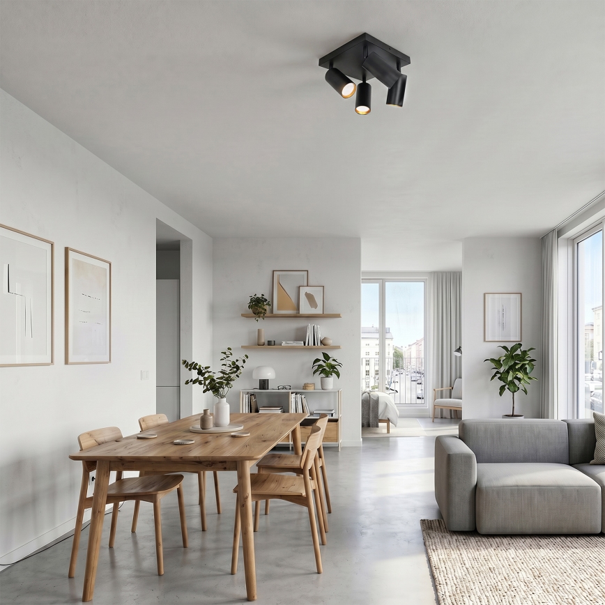 BRILAGI - LED RGBW himmennettävä kohdevalaisin SELE SQUARE 4xGU10/6,5W/230V 2700-6500K musta/kulta