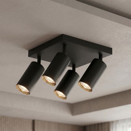 BRILAGI - LED RGBW himmennettävä kohdevalaisin SELE SQUARE 4xGU10/6,5W/230V 2700-6500K musta/kulta
