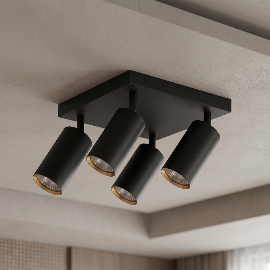 BRILAGI - LED RGBW himmennettävä kohdevalaisin SELE SQUARE 4xGU10/6,5W/230V 2700-6500K musta/kulta