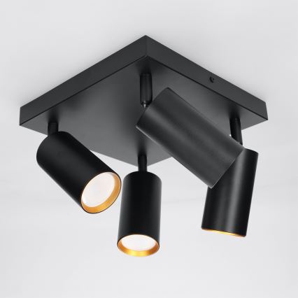 BRILAGI - LED RGBW himmennettävä kohdevalaisin SELE SQUARE 4xGU10/6,5W/230V 2700-6500K musta/kulta