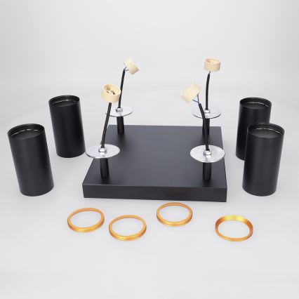 BRILAGI - LED RGBW himmennettävä kohdevalaisin SELE SQUARE 4xGU10/6,5W/230V 2700-6500K musta/kulta