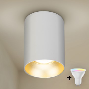 Brilagi - LED RGBW himmennettävä kohdevalaisin TRINE 1xGU10/4,8W/230V 3000K valkoinen/kultainen + kaukosäädin