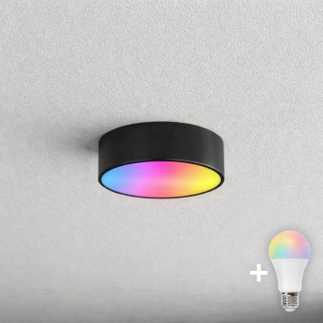 BRILAGI - LED RGBW himmennettävä kylpyhuoneen kattovalaisin CLARE 1xE27/12W/230V 2700–6500K, halkaisija 20 cm, IP54, Wi-Fi, musta