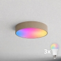 BRILAGI - LED RGBW himmennettävä kylpyhuoneen kattovalaisin CLARE 3xE27/12W/230V 2700-6500K halkaisija 40 cm IP54 beige
