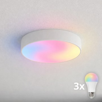 BRILAGI - LED RGBW Himmennettävä kylpyhuoneen kattovalaisin CLARE 3xE27/12W/230V 2700–6500K halkaisija 40 cm IP54 valkoinen