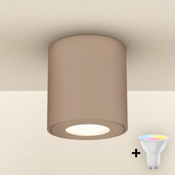 Brilagi - LED RGBW himmennettävä kylpyhuonevalaisin MIA 1xGU10/4,8W/230V 3000K 84x80 mm beige IP54 + kaukosäädin