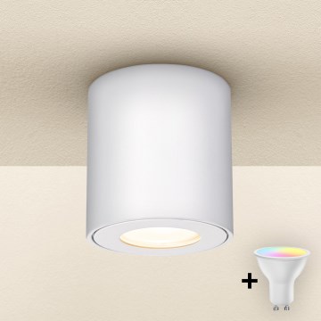 Brilagi - LED RGBW himmennettävä kylpyhuonevalaisin MIA 1xGU10/4,8W/230V 3000K 84x80 mm valkoinen IP54 + kaukosäädin
