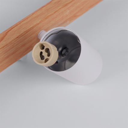 BRILAGI - LED RGBW himmennettävä riippuvalaisin vaijerilla SELE 6xGU10/6,5W/230V 2700-6500K valkoinen/tammi-kuvio + kaukosäädin