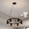BRILAGI - LED RGBW himmennettävä riippuvalaisin ripustuslangalla SELE 6xGU10/6,5W/230V 2700-6500K musta + kaukosäädin