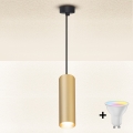 Brilagi - LED RGBW himmennettävä riippuvalaisin vaijerilla SELE 1xGU10/4,8W/230V 3000K musta/kultainen + kaukosäädin