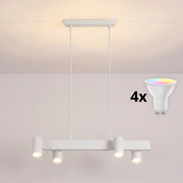 BRILAGI - LED RGBW himmennettävä riippuvalaisin vaijerilla SELE 4xGU10/6,5W/230V 2700-6500K valkoinen