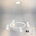 BRILAGI - LED RGBW himmennettävä riippuvalaisin vaijerilla SELE 4xGU10/6,5W/230V 2700-6500K valkoinen