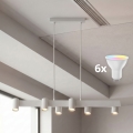 BRILAGI - LED RGBW Himmennettävä riippuvalaisin vaijerilla SELE 6xGU10/6,5W/230V 2700-6500K valkoinen + kaukosäädin
