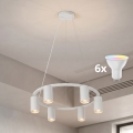 BRILAGI - LED RGBW himmennettävä riippuvalaisin vaijerilla SELE 6xGU10/6,5W/230V 2700-6500K valkoinen + kaukosäädin