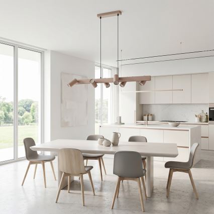 BRILAGI - LED RGBW himmennettävä riippuvalaisin kaapelilla SELE 6xGU10/6,5W/230V 2700-6500K beige + kaukosäädin