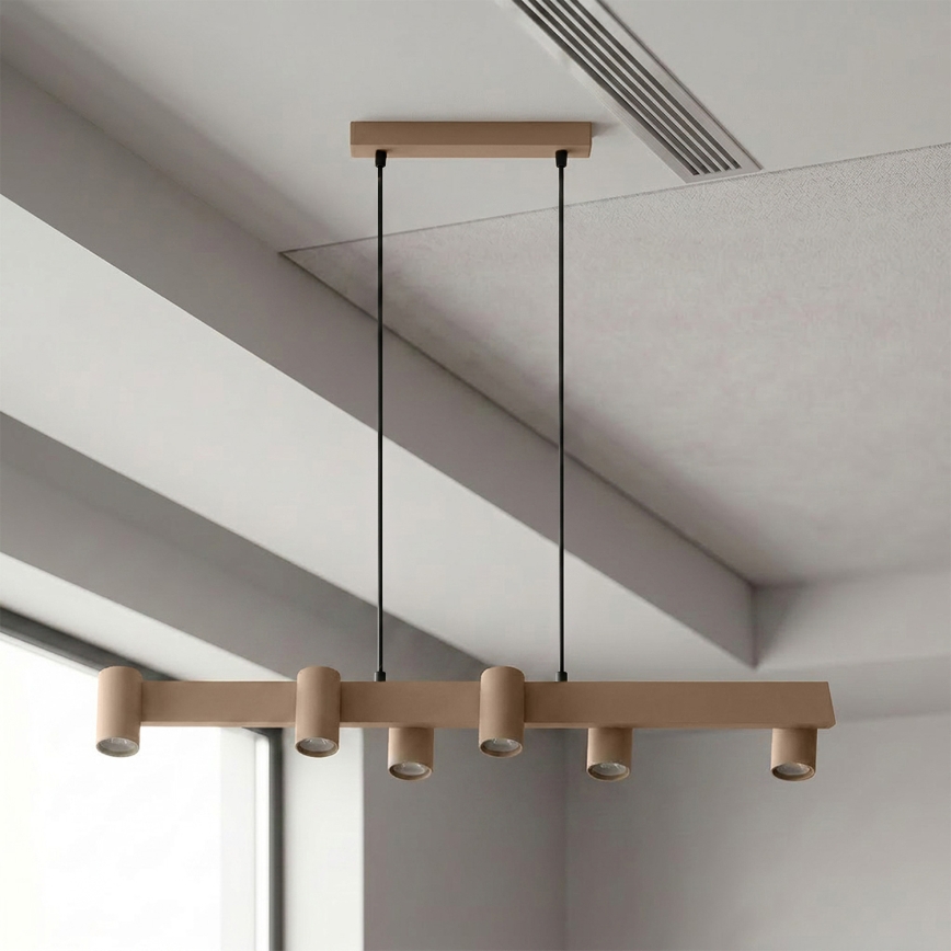 BRILAGI - LED RGBW himmennettävä riippuvalaisin kaapelilla SELE 6xGU10/6,5W/230V 2700-6500K beige + kaukosäädin