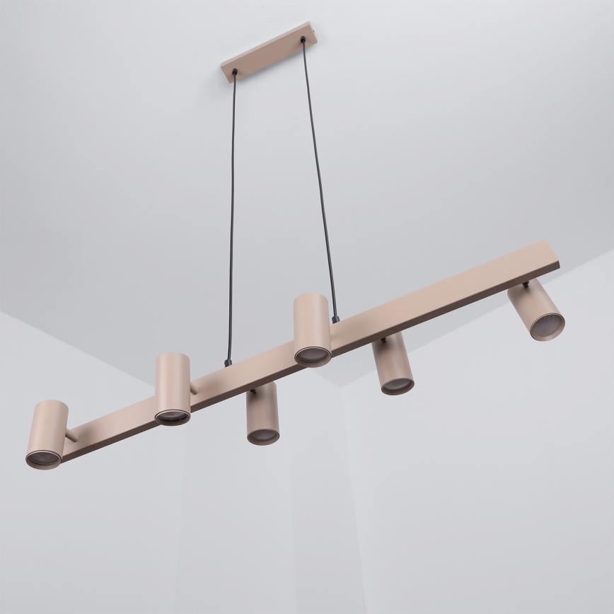 BRILAGI - LED RGBW himmennettävä riippuvalaisin kaapelilla SELE 6xGU10/6,5W/230V 2700-6500K beige + kaukosäädin