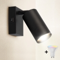 Brilagi - LED RGBW himmennettävä seinään asennettava kohdevalaisin SELE 1xGU10/4,8W/230V 3000K musta + kaukosäädin