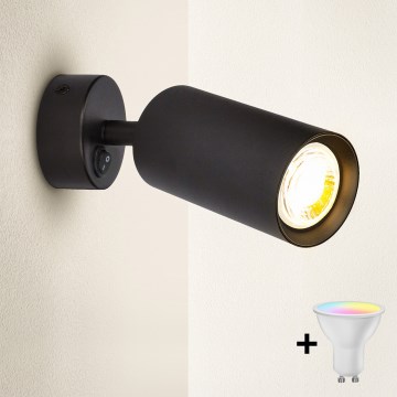 Brilagi - LED RGBW himmennettävä seinäspot-valaisin SELE 1xGU10/4,8W/230V 3000K musta + kaukosäädin