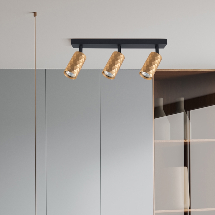Brilagi - himmennettävä LED RGBW-kohdevalaisin SELE DIAMANT 3xGU10/4,8W/230V 3000K kullanvärinen + kaukosäädin