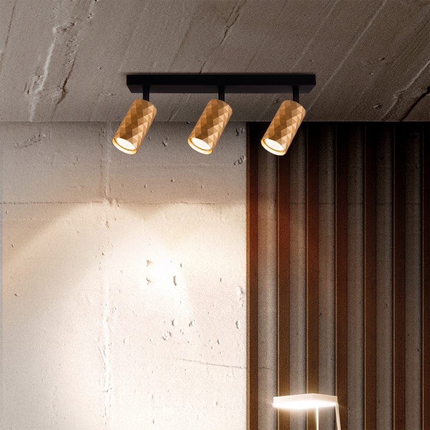 Brilagi - himmennettävä LED RGBW-kohdevalaisin SELE DIAMANT 3xGU10/4,8W/230V 3000K kullanvärinen + kaukosäädin