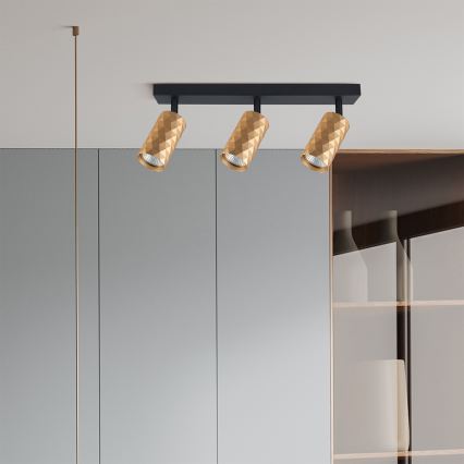 Brilagi - himmennettävä LED RGBW-kohdevalaisin SELE DIAMANT 3xGU10/6W/230V 3000K kullanvärinen + kaukosäädin