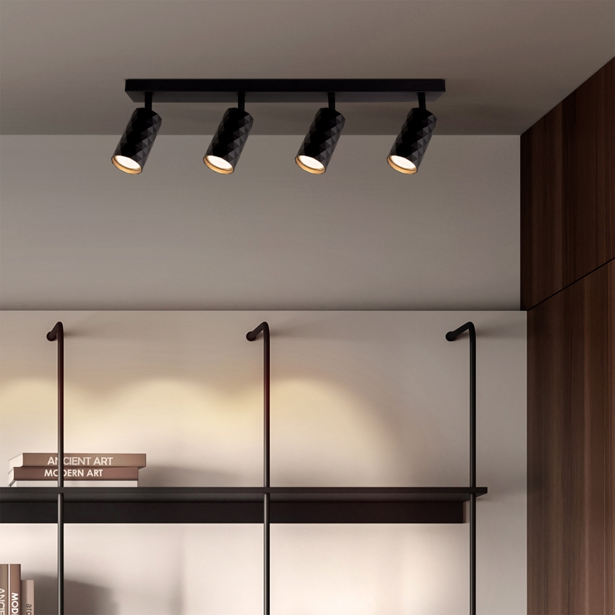 Brilagi - LED RGBW himmennettävä kohdevalaisin SELE DIAMANT 4xGU10/4,8W/230V 3000K musta + kaukosäädin