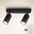Brilagi - LED RGBW Himmennettävä spottivalaisin SELE MODERN 2xGU10/4,8W/230V 3000K musta + kaukosäädin