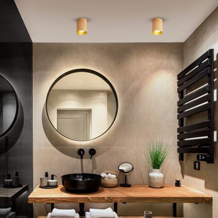 Brilagi - LED RGBW himmennettävä kohdevalaisin TRINE 1xGU10/6W/230V 3000K tammi-dekori + kaukosäädin