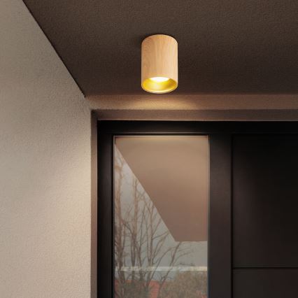 Brilagi - LED RGBW himmennettävä kohdevalaisin TRINE 1xGU10/6W/230V 3000K tammi-dekori + kaukosäädin