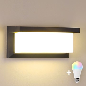 Brilagi - LED RGBW himmennettävä ulkoseinävalaisin BRICKY 1xE27/9W/230V 2700-6500K antrasiitti IP54