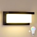 Brilagi - LED RGBW himmennettävä ulkoseinävalaisin BRICKY 1xE27/9W/230V 2700-6500K IP54 musta