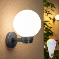 BRILAGI - LED RGBW Himmennettävä ulkoseinävalaisin HARBOR 1xE27/12W/230V 2700-6500K IP33 antrasiitti/valkoinen