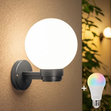 BRILAGI - LED RGBW Himmennettävä ulkoseinävalaisin HARBOR 1xE27/12W/230V 2700-6500K IP33 antrasiitti/valkoinen