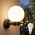BRILAGI - LED RGBW himmennettävä ulkoseinävalaisin HARBOR 1xE27/12W/230V 2700–6500K IP33 musta/valkoinen