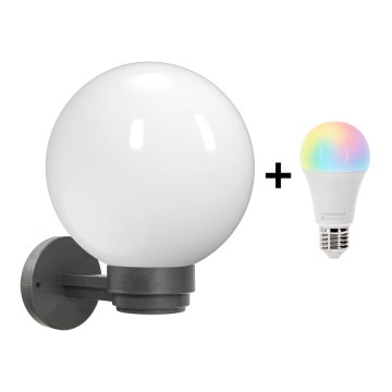 Brilagi - LED RGBW Himmennettävä ulkoseinävalaisin HARBOR 1xE27/15W/230V 2700-6500K IP33 antrasiitti/valkoinen