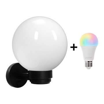 Brilagi - LED RGBW himmennettävä ulkoseinävalaisin HARBOR 1xE27/9W/230V 2700–6500K IP33 musta/valkoinen