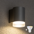 Brilagi - LED RGBW himmennettävä ulkoseinävalaisin MATERA 1xGU10/4,8W/230V 3000K IP54 harmaa + kaukosäädin
