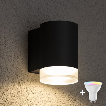 Brilagi - LED RGBW himmennettävä ulkoseinävalaisin MATERA 1xGU10/4,8W/230V 3000K IP54 musta + kaukosäädin