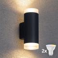 Brilagi - LED RGBW himmennettävä ulkoseinävalaisin MATERA 2xGU10/4,8W/230V 3000K IP54 antrasiitti + kaukosäädin
