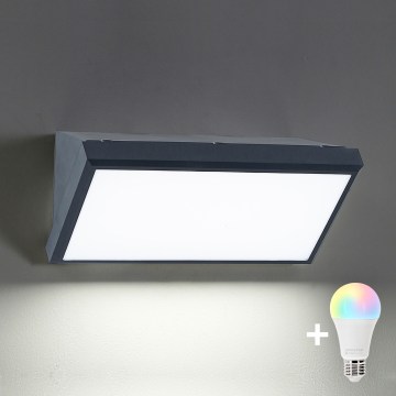 Brilagi - LED RGBW himmennettävä ulkoseinävalaisin TRIANGLE 1xE27/15W/230V 2700-6500K IP65 antrasiitti