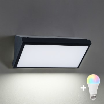 Brilagi - LED RGBW himmennettävä ulkoseinävalaisin TRIANGLE 1xE27/15W/230V 2700-6500K IP65 musta