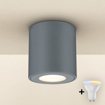 Brilagi - LED RGBW himmennettävä ulkovalaisin MIA 1xGU10/4,8W/230V 3000K 84x80 mm antrasiitinharmaa IP54 + kaukosäädin
