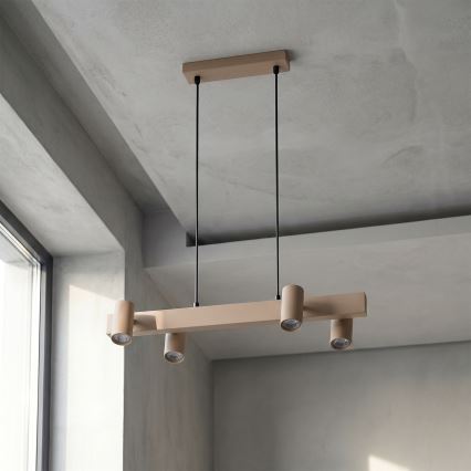 BRILAGI - LED RGBW himennettävä riippuvalaisin kaapelilla SELE 4xGU10/6,5W/230V 2700-6500K beige
