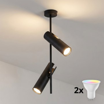 BRILAGI - LED RGBW himmennettävä varrellinen kattovalaisin BRANCH 2xGU10/6,5W/230V 2700-6500K musta