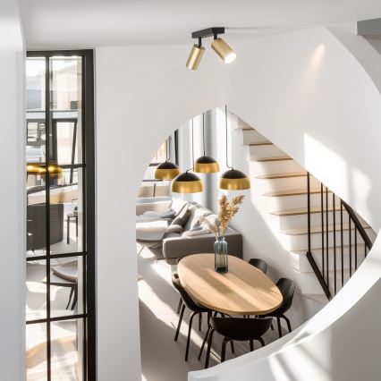 Brilagi - LED RGBW himmennettävä kohdevalaisin SELE GOLDEN 2xGU10/4,8W/230V 3000K musta/kultainen + kaukosäädin