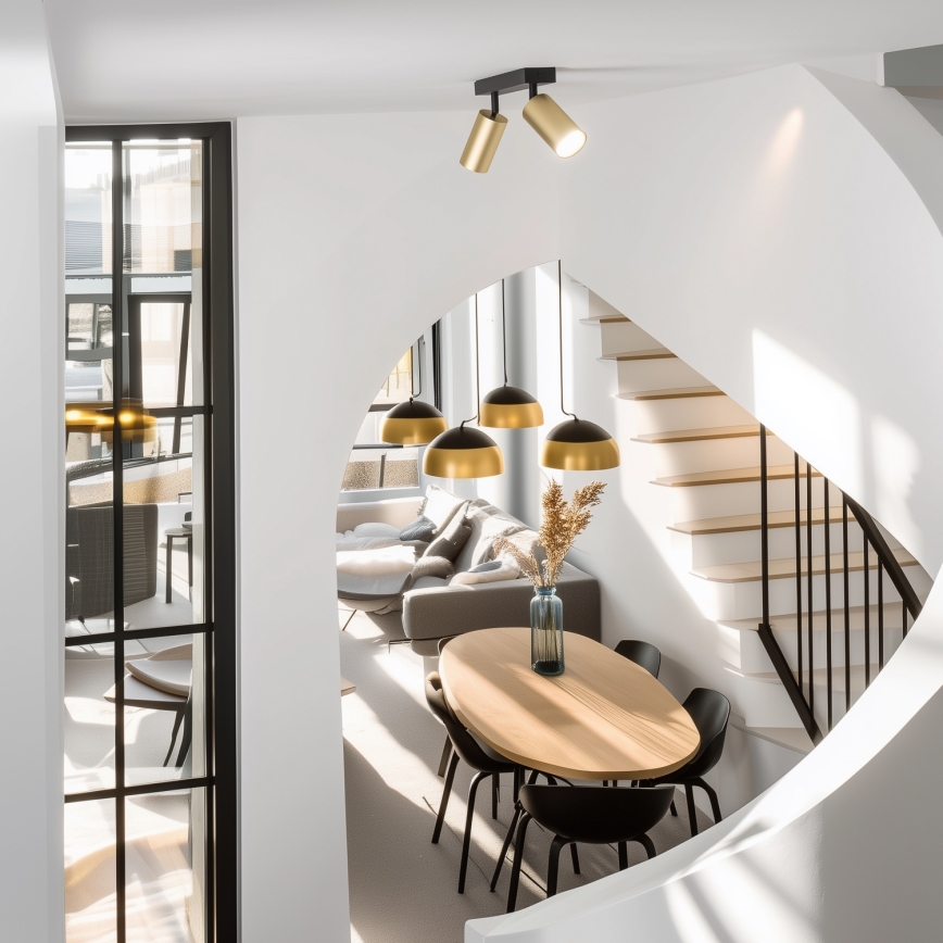 Brilagi - LED RGBW himmennettävä kohdevalaisin SELE GOLDEN 2xGU10/4,8W/230V 3000K musta/kultainen + kaukosäädin