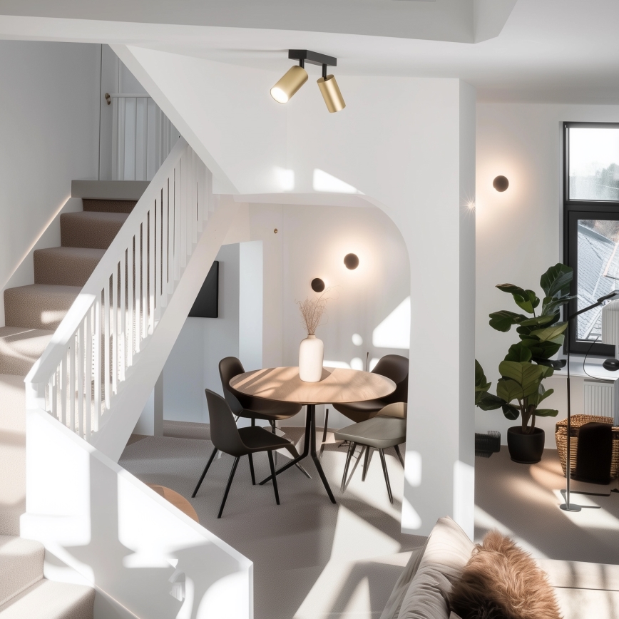 Brilagi - LED RGBW himmennettävä kohdevalaisin SELE GOLDEN 2xGU10/4,8W/230V 3000K musta/kultainen + kaukosäädin