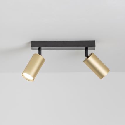 Brilagi - LED RGBW himmennettävä kohdevalaisin SELE GOLDEN 2xGU10/6W/230V 3000K musta/kultainen + kaukosäädin