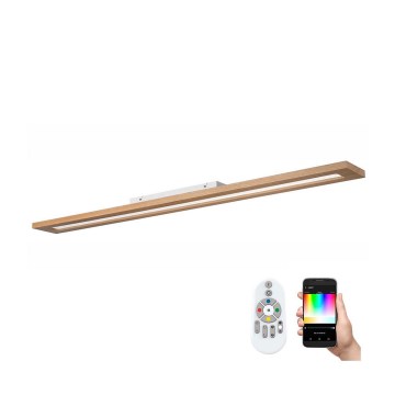 Brilagi - LED RGBW Himmennyspaneeli WOODY FRAME LED/34W/230V 11,5x123 cm 2700-6500K tammi + kauko-ohjaus